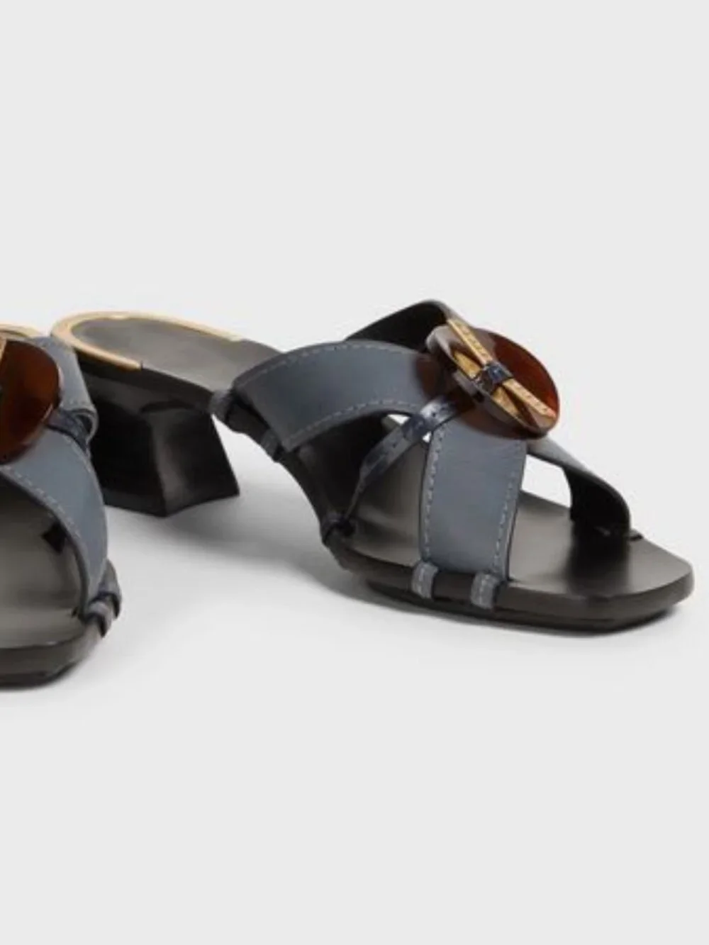 Brand New Tory Burch sz 6 Knotted Heeled Mule blu/perfact navy Sandals 136958